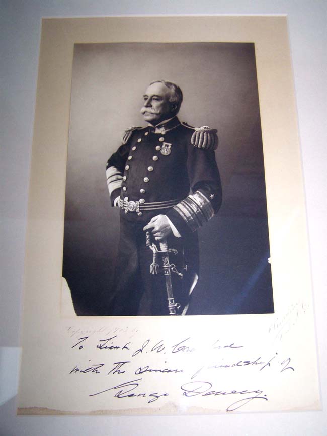 A Silver mounted water pitcher owned and used by Admiral George Dewey aboard his flagship USS Olympia along with a photo dated 1903 and note. Illustrated in JACK TAR, A Sailor's Life 1750-1910, p.279. — image 2